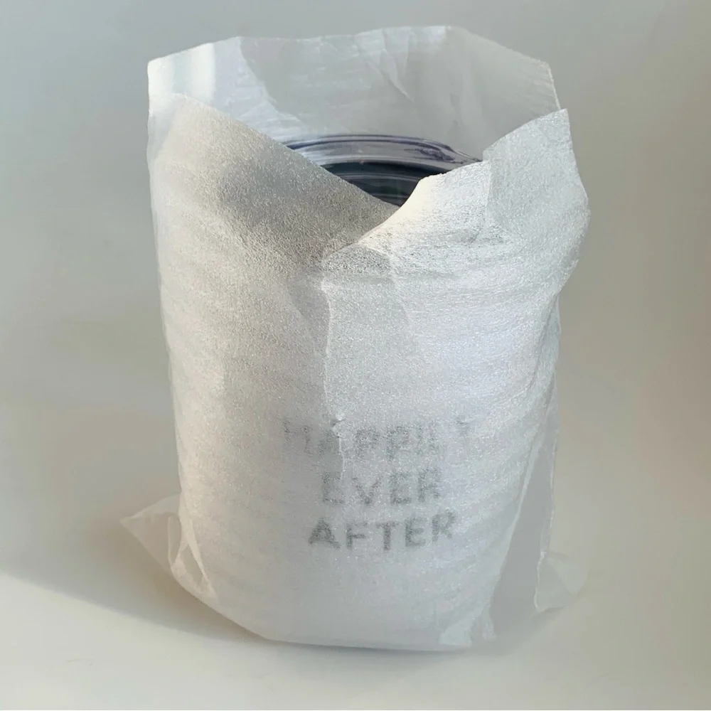 Stemless Wine Tumbler 12oz White Happily Ever After NWT
